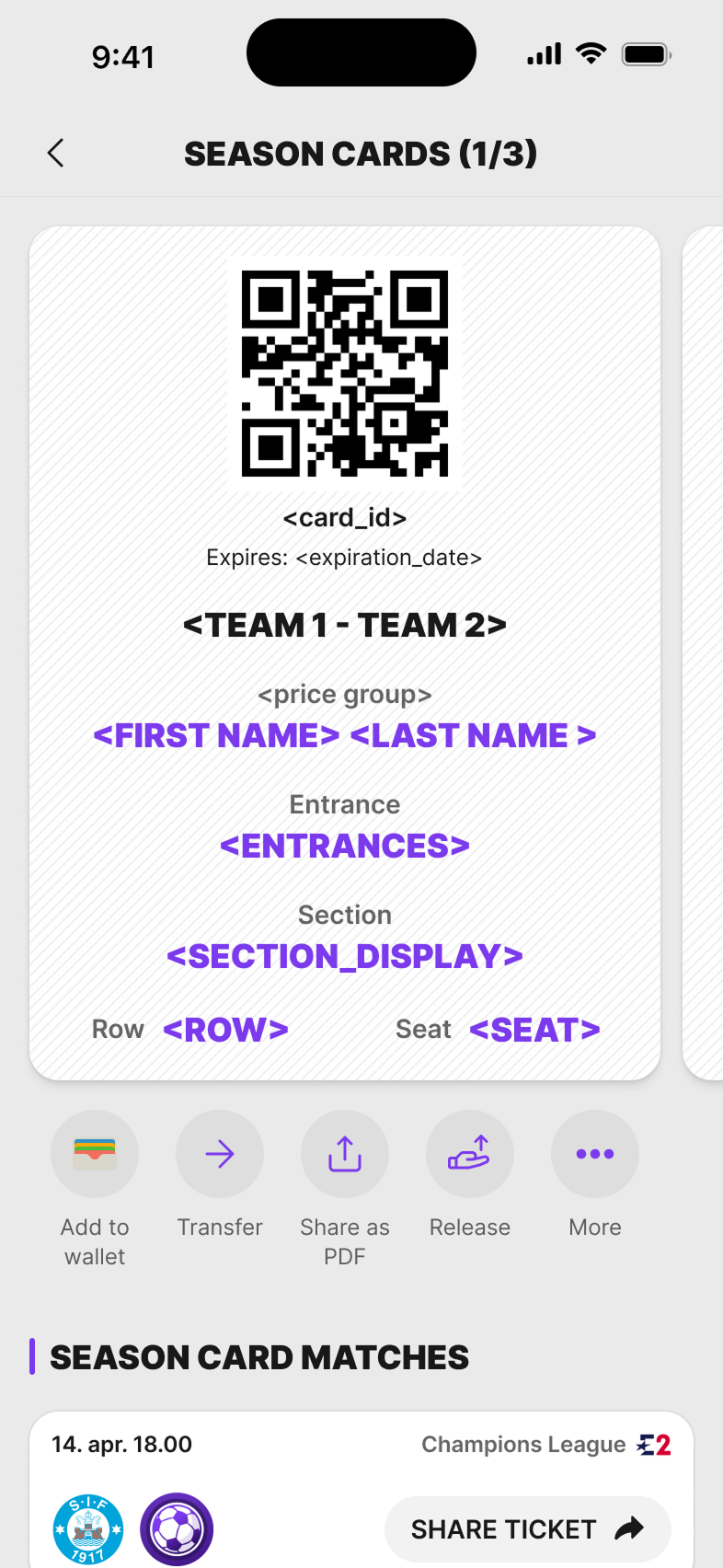 Wallet / Season cards