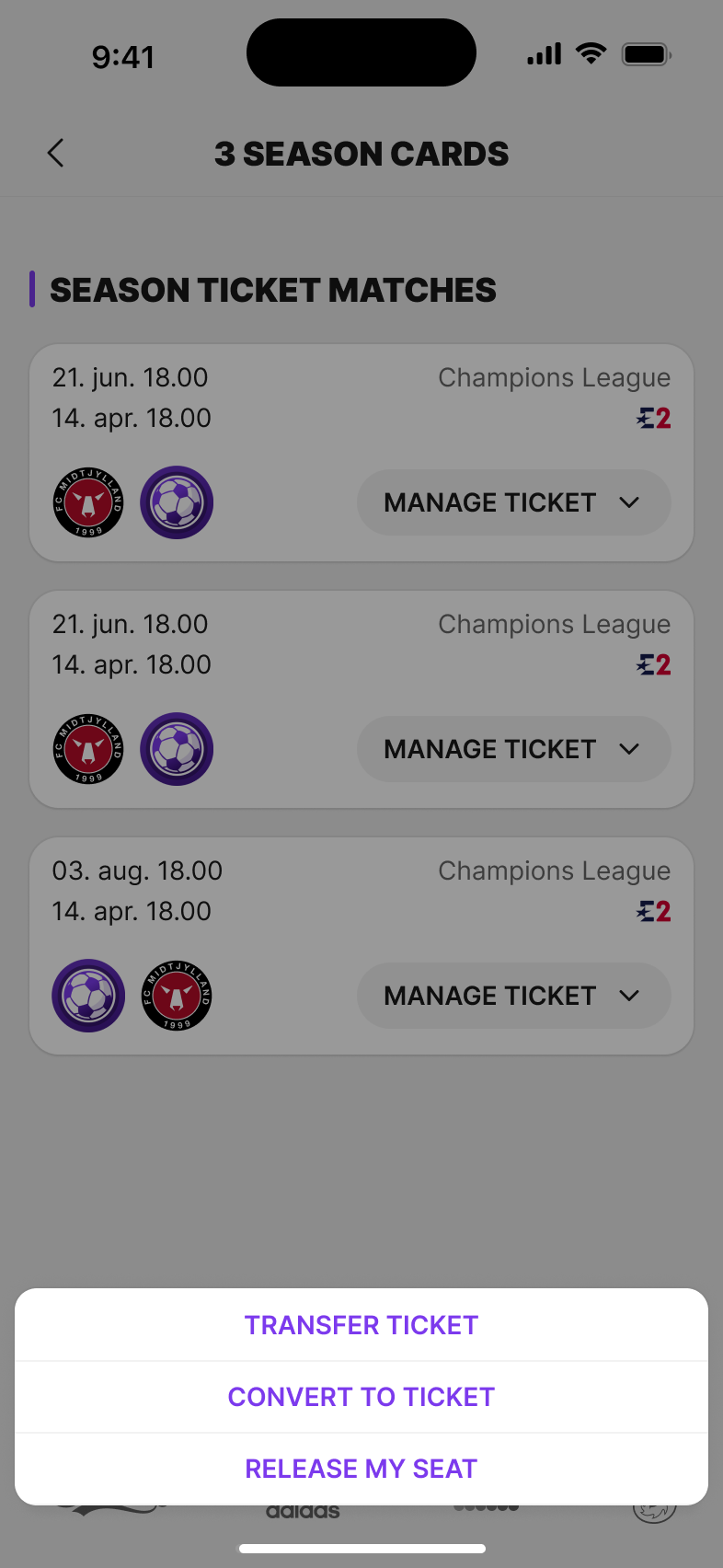 Send Ticket / Start Transfer