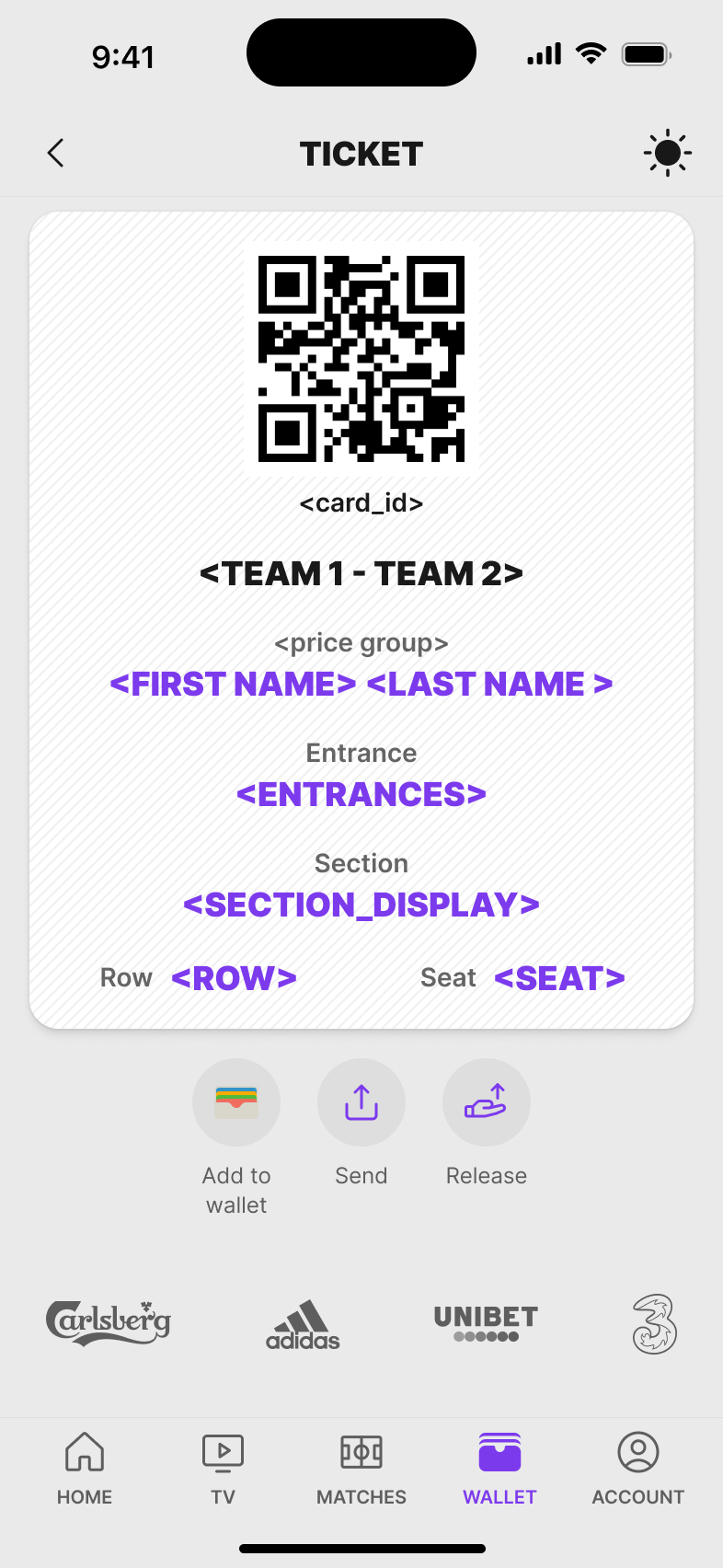 Wallet / Tickets (Eventii)