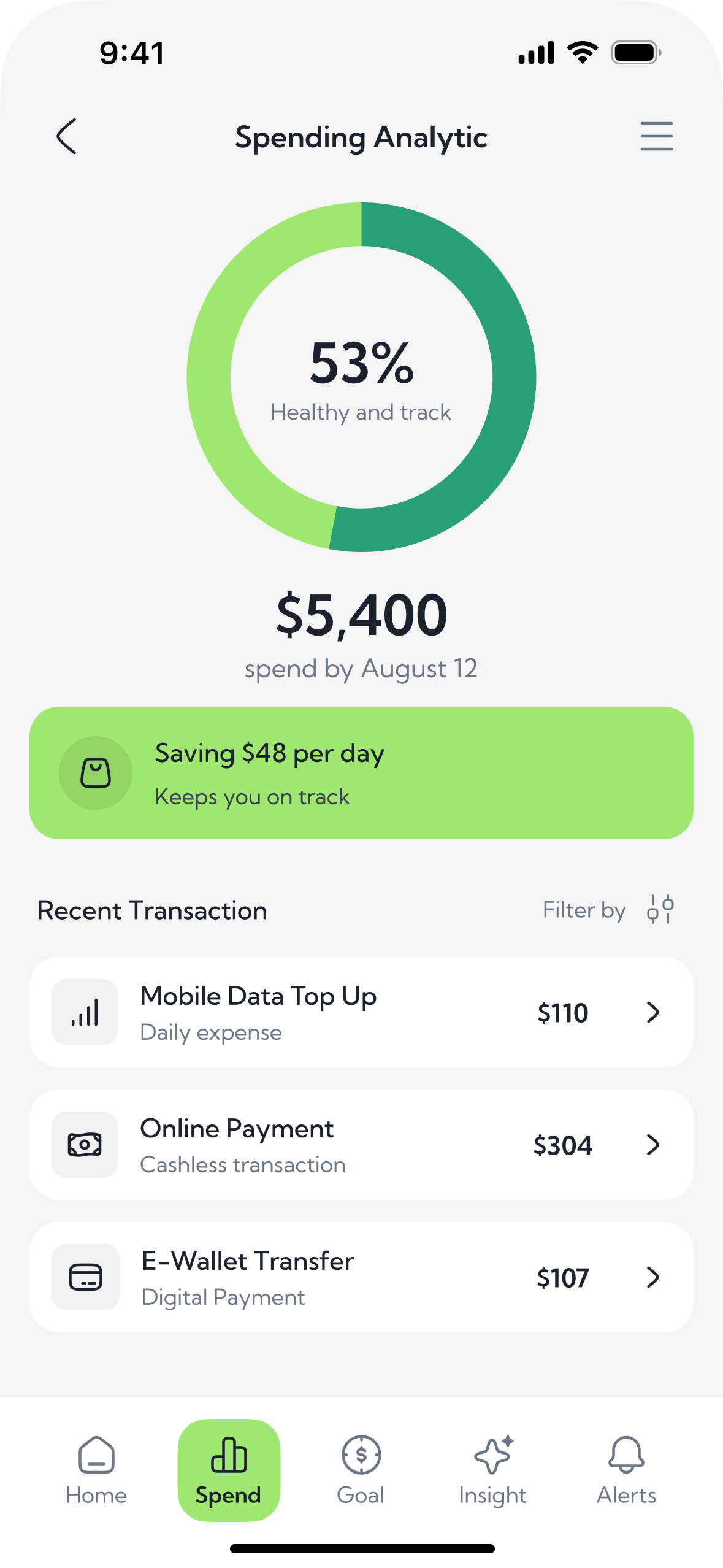 Spending — pace first, then the latest payments